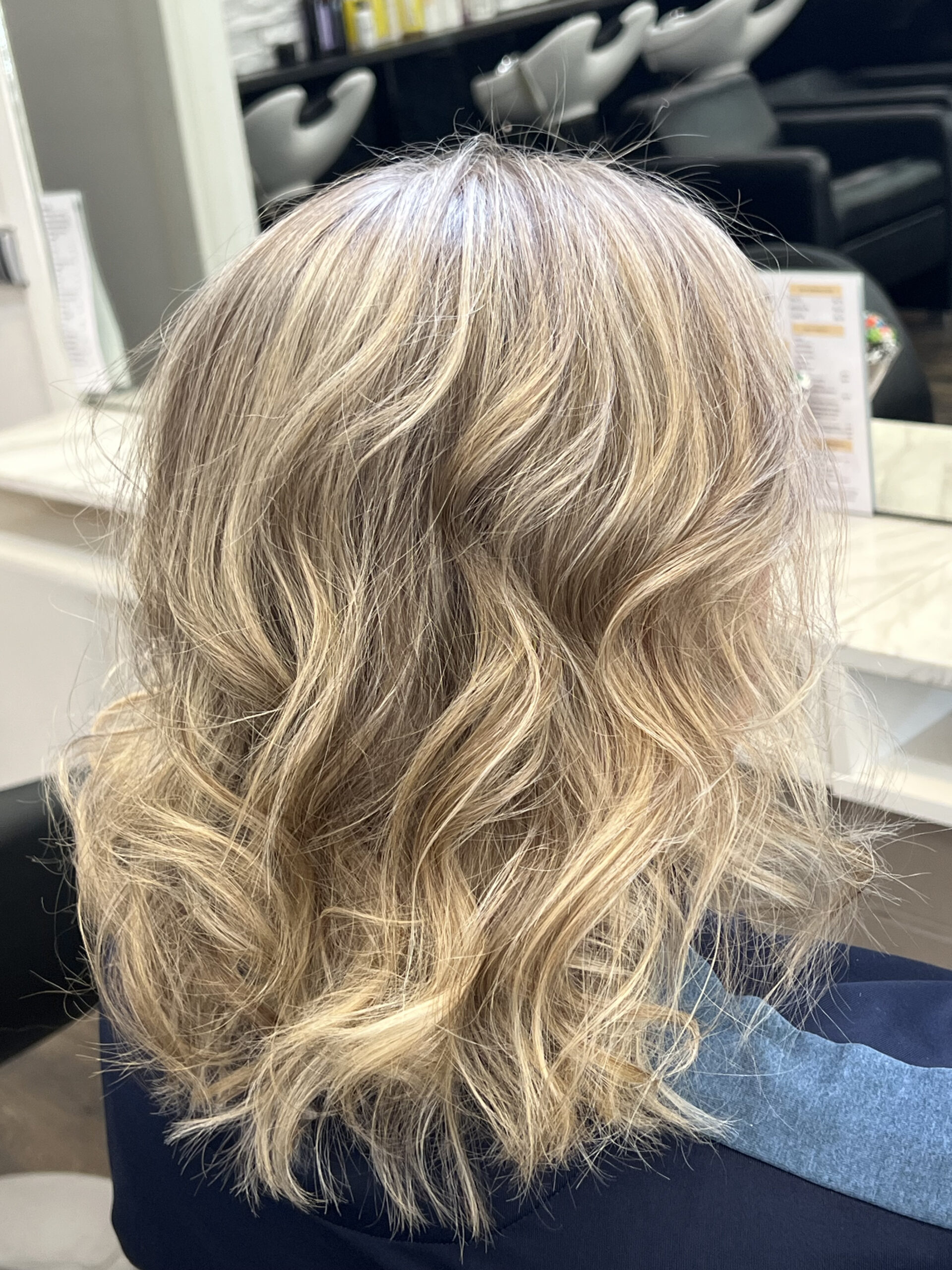 short blonde hair curled