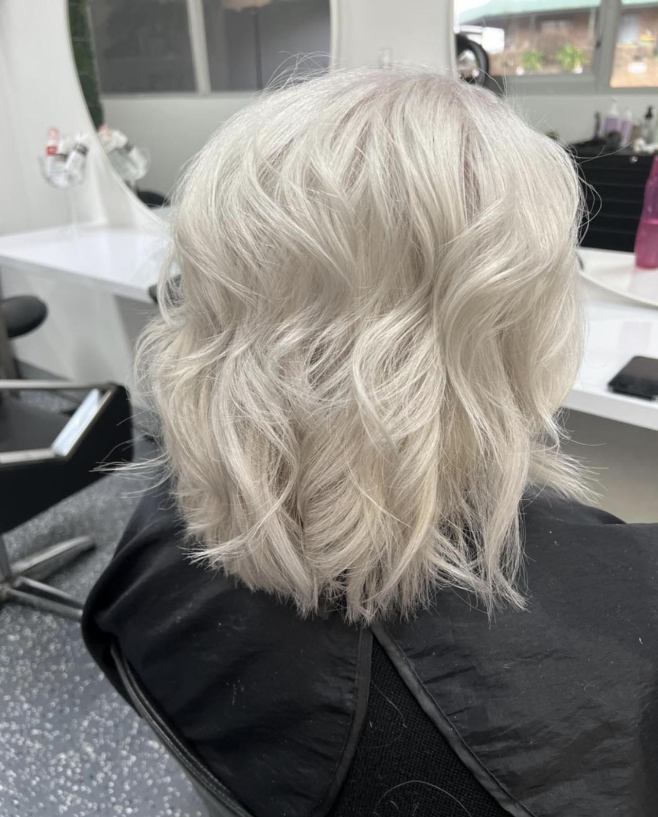 short very blonde hair